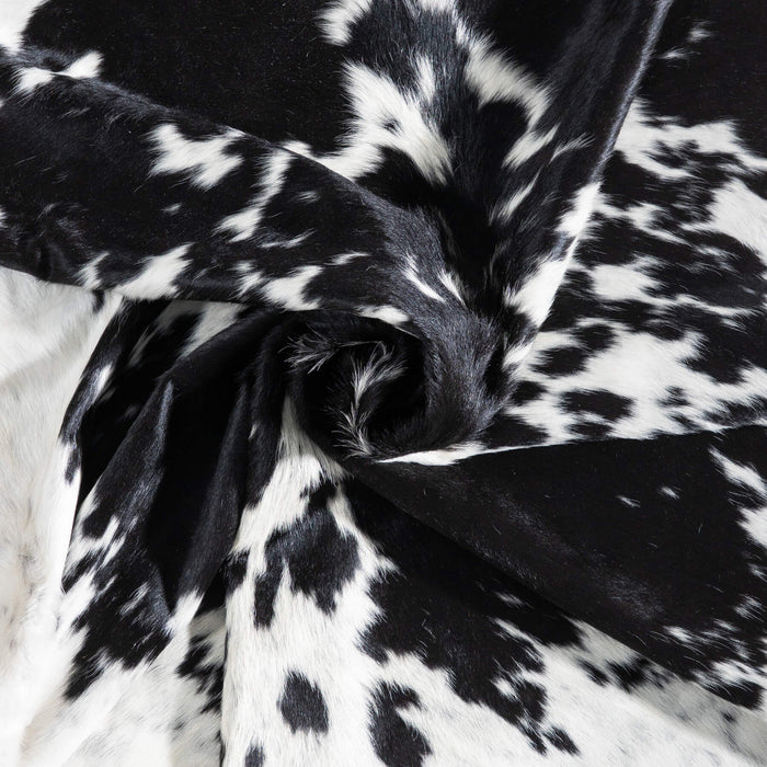 Black Salt and Pepper Cowhide Rug Size 7'5" L x 6'11" W 9370