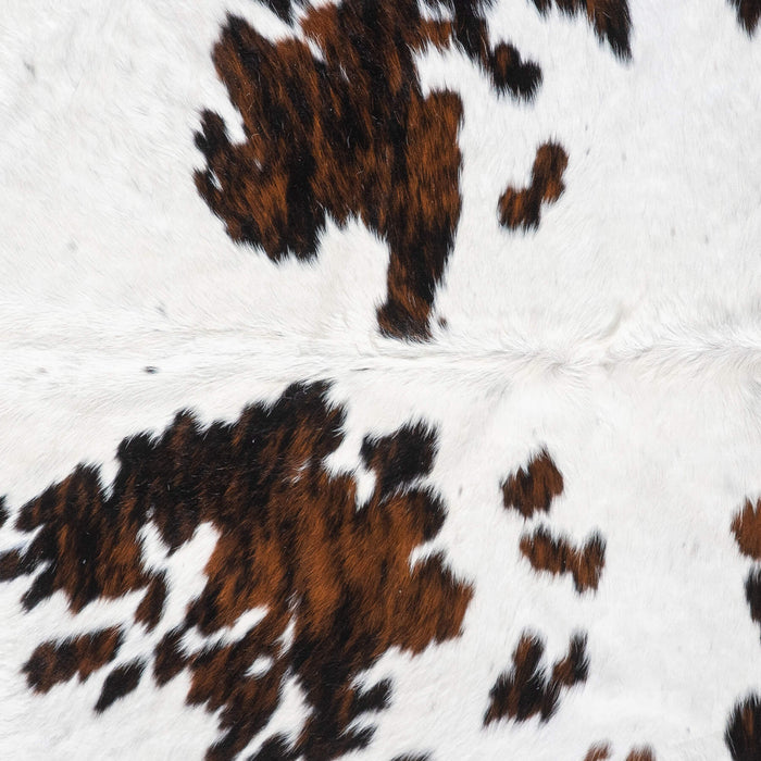 White Tricolor Cowhide Rug Size 7'11" L x 6'9" W 9374