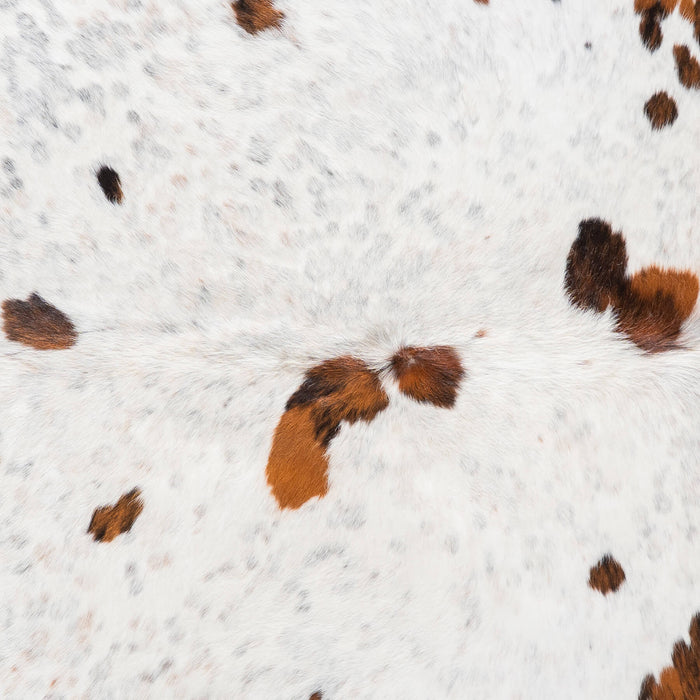 White Tricolor Cowhide Rug Size 6'6" L x 6'7" W 9375