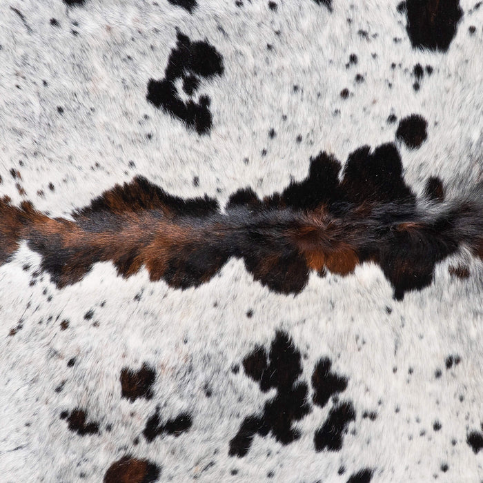 White Tricolor Cowhide Rug Size 8'1" L x 7'4" W 9377