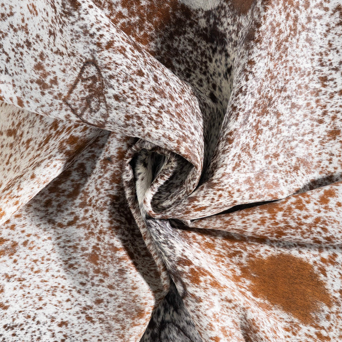 Brown Salt and Pepper Cowhide Rug Size 6'5" L x 5'10" W 9378