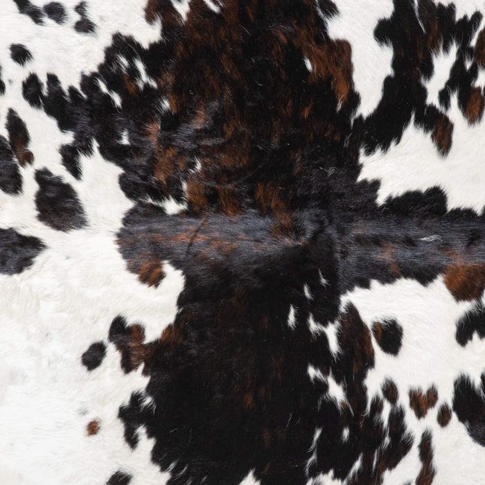 Dark Tricolor Cowhide Rug Size 7'0" L x 6'7" W 9381