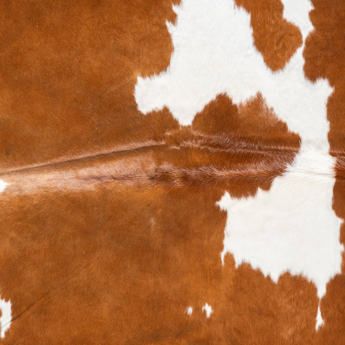 Brown and White Cowhide Rug Size 7'8" L x 6'9" W 9387