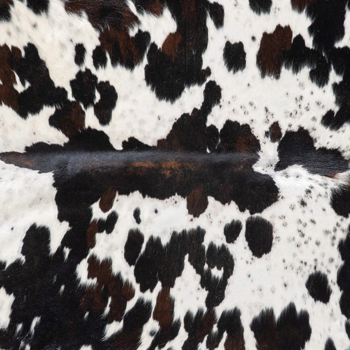 White Tricolor Cowhide Rug Size 7'6" L x 7'2" W 9399