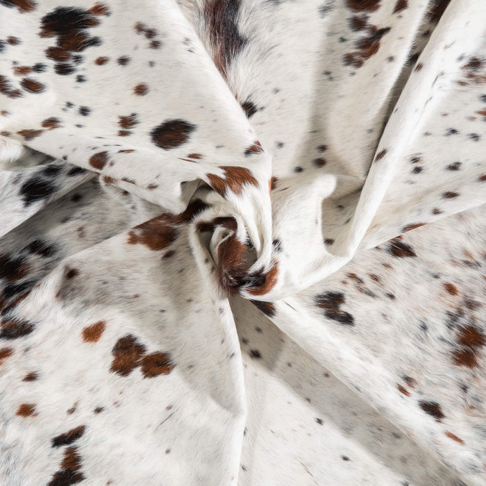 White Tricolor Cowhide Rug Size 8'5" L x 7'11" W 9403