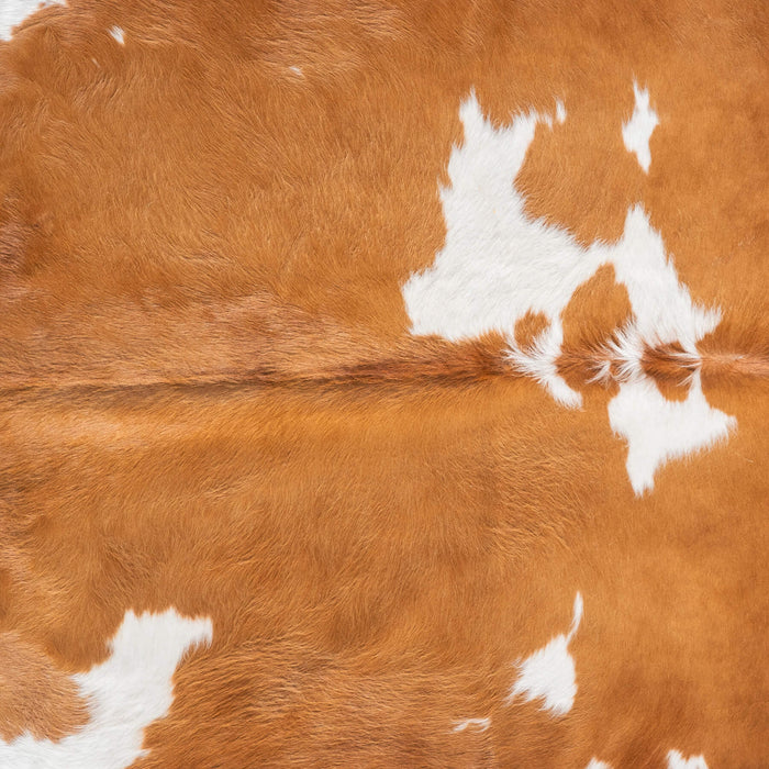 Brown and White Cowhide Rug Size 7'1" L x 5'10" W 9413