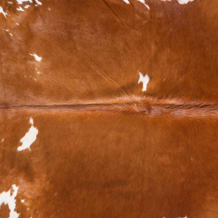Brown and White Cowhide Rug Size 7'0" L x 6'10" W 9419