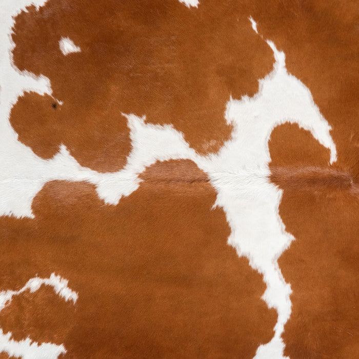 Brown and White Cowhide Rug Size 7'11" L x 7'5" W 9428