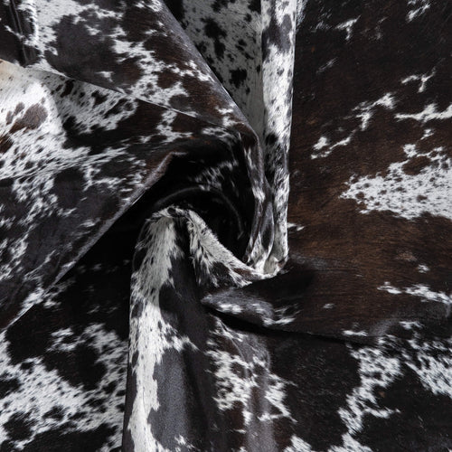 Black Salt and Pepper Cowhide Rug Size 7'10" L x 7'5" W 9429