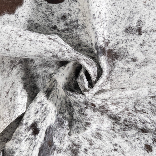 Black Salt and Pepper Cowhide Rug Size 6'7" L x 5'11" W 9430