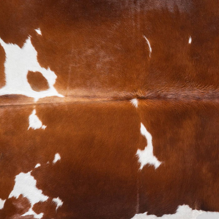 Brown and White Cowhide Rug Size 6'11" L x 6'7" W 9434