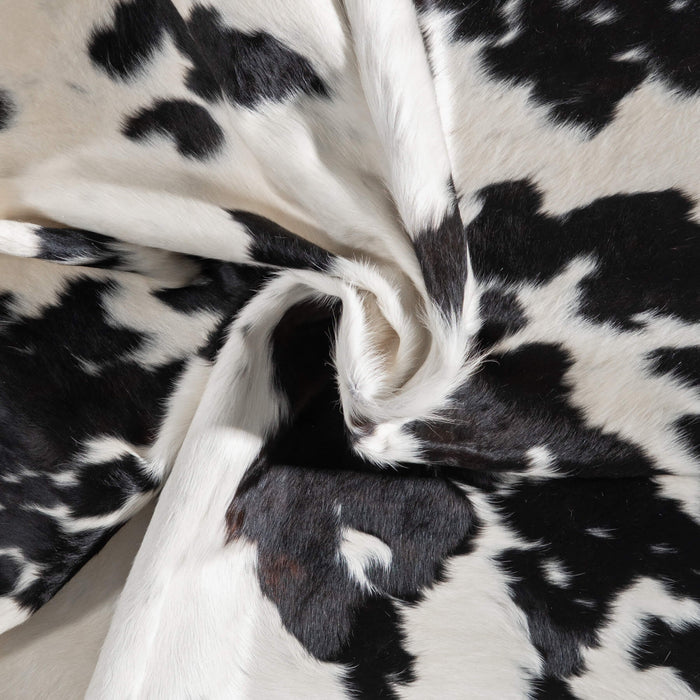 Black and White Cowhide Rug Size 7'5" L x 7'4" W 9438