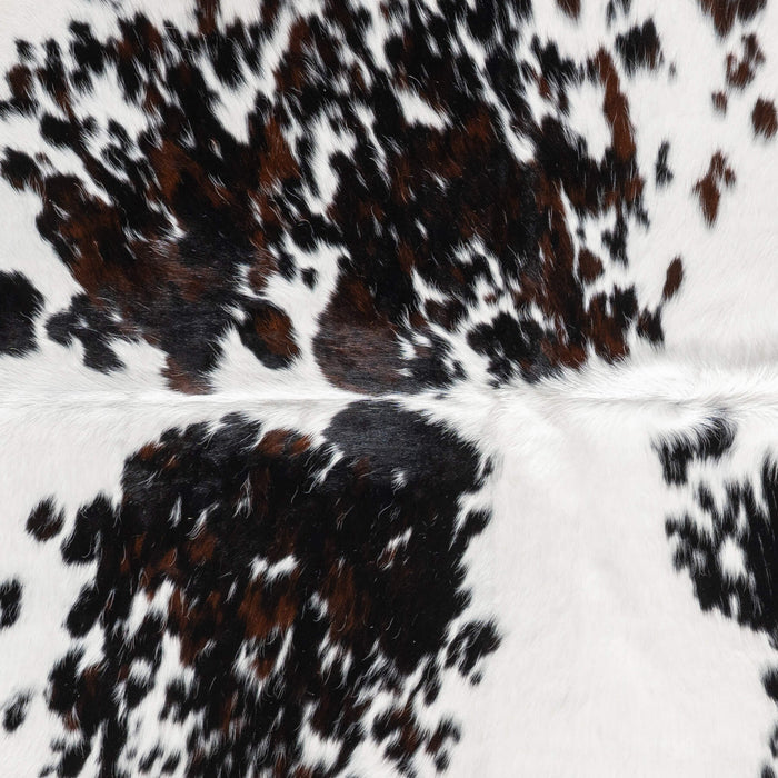 White Tricolor Cowhide Rug Size 7'2" L x 6'7" W 9441