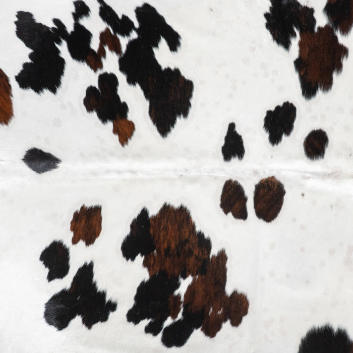 White Tricolor Cowhide Rug Size 8'4" L x 7'1" W 9444