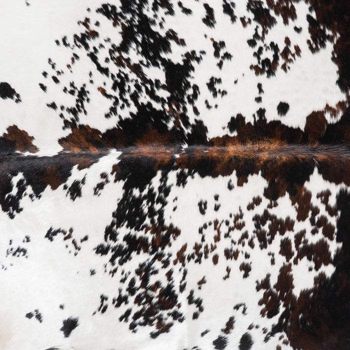 White Tricolor Cowhide Rug Size 7'10" L x 7'2" W 9448