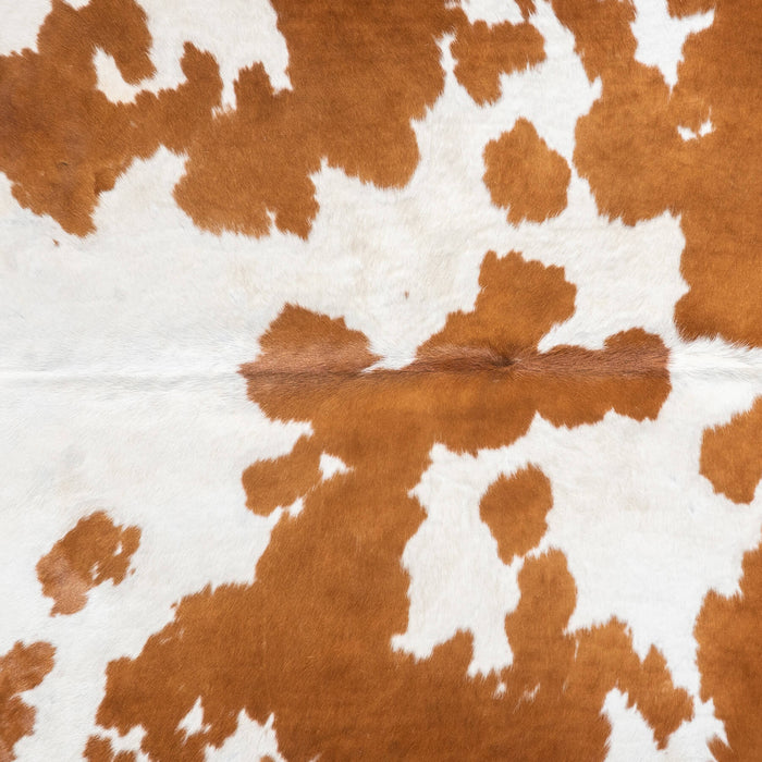 Brown and White Cowhide Rug Size 7'7" L x 6'4" W 9450