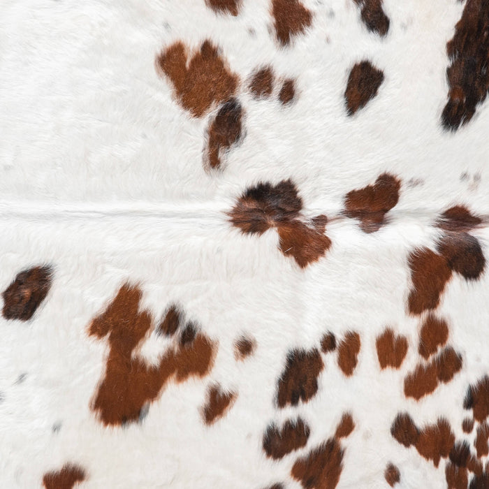 White Tricolor Cowhide Rug Size 6'4" L x 6'4" W 9453