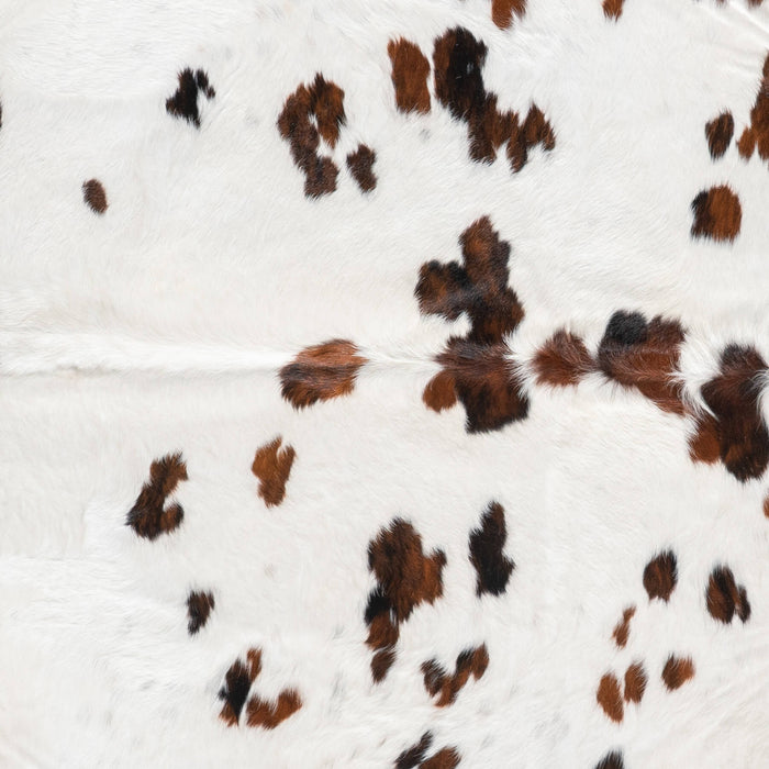 White Tricolor Cowhide Rug Size 7'5" L x 7'1" W 9454