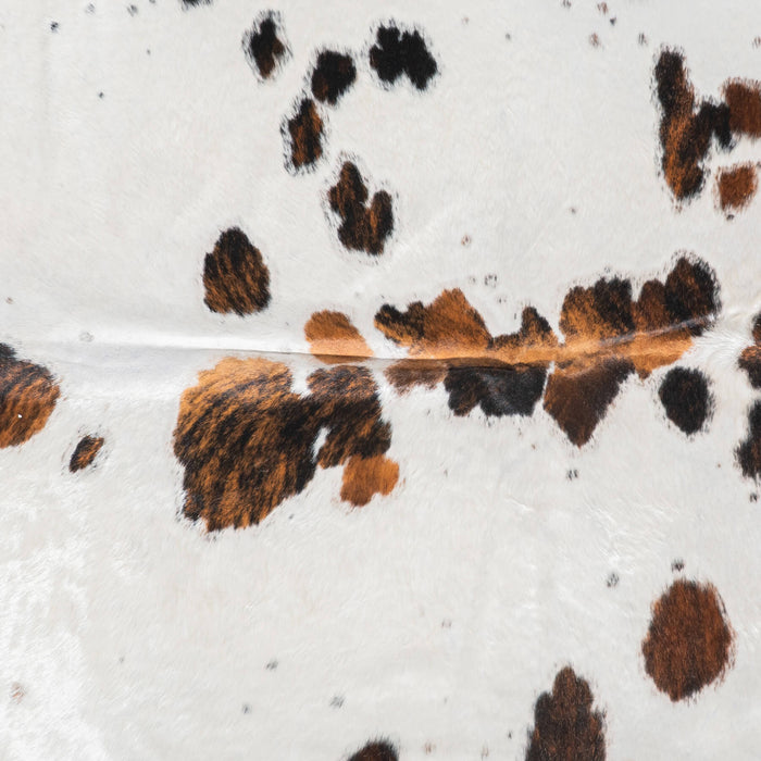 White Tricolor Cowhide Rug Size 7'4" L x 6'11" W 9459