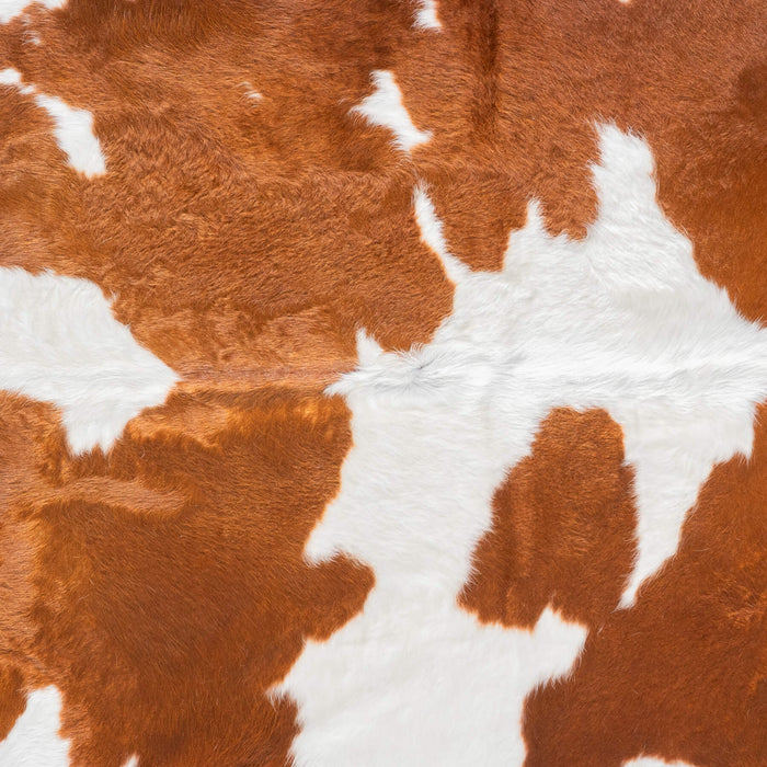 Brown and White Cowhide Rug Size 7'0" L x 5'3" W 9462