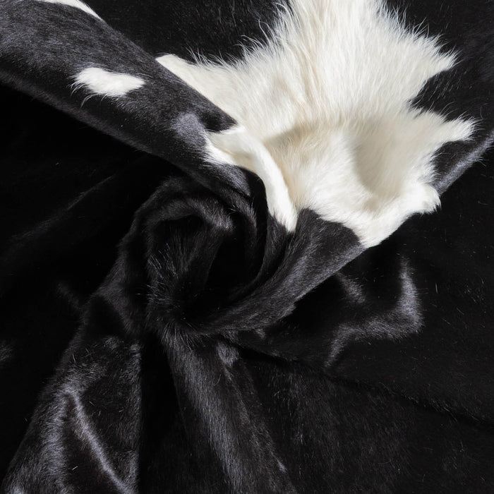 Black and White Cowhide Rug Size 7'7" L x 7'1" W 9469