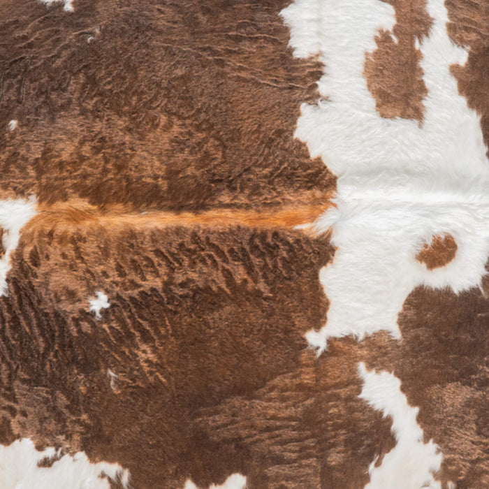 Brown and White Cowhide Rug Size 6'11" L x 6'8" W 9472