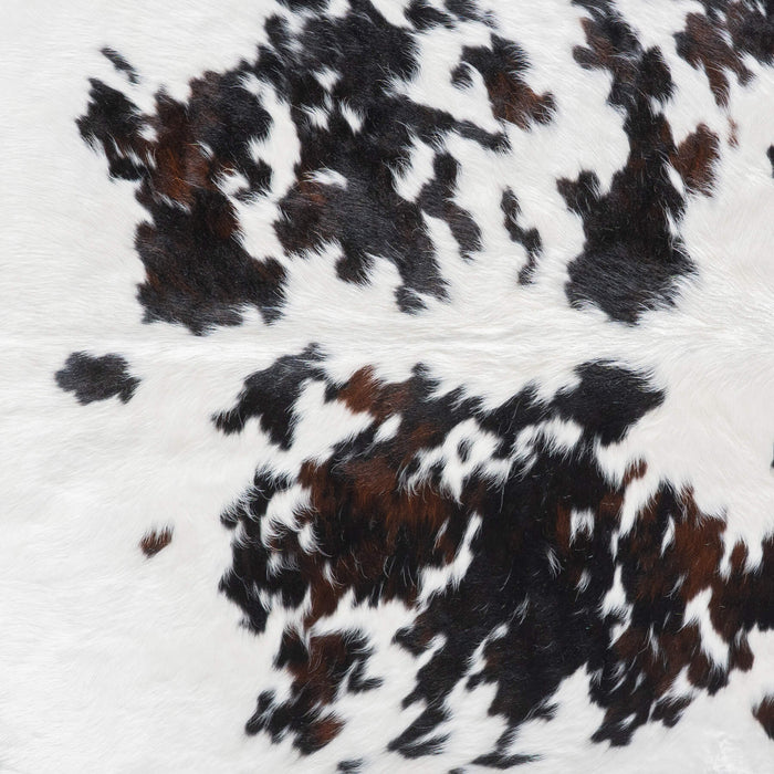 White Tricolor Cowhide Rug Size 7'0" L x 6'2" W 9473