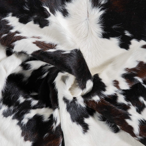 White Tricolor Cowhide Rug Size 7'0" L x 6'2" W 9473