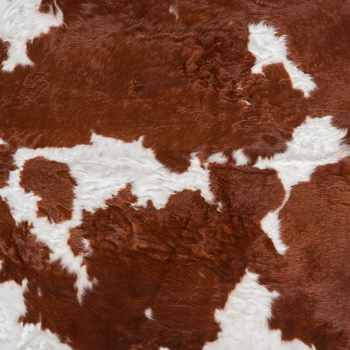 Brown and White Cowhide Rug Size 7'8" L x 6'11" W 9475