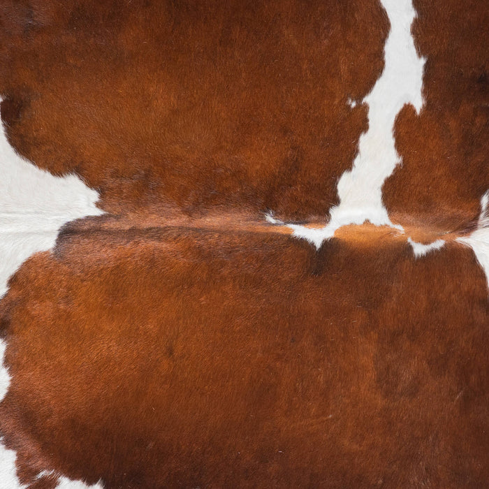 Brown and White Cowhide Rug Size 7'0" L x 6'0" W 9485