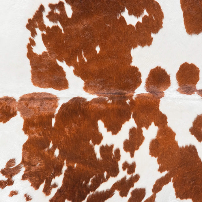 Brown and White Cowhide Rug Size 6'8" L x 6'0" W 9489