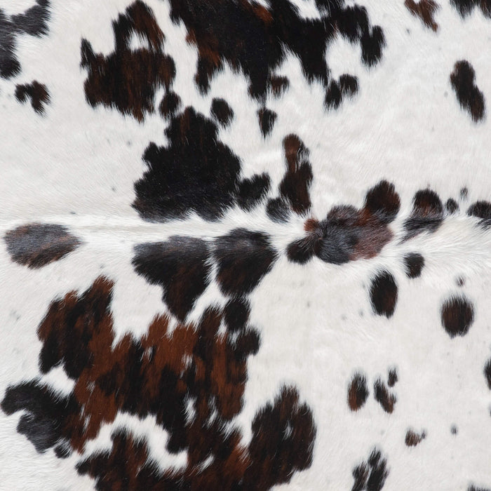 White Tricolor Cowhide Rug Size 7'5" L x 6'9" W 9490