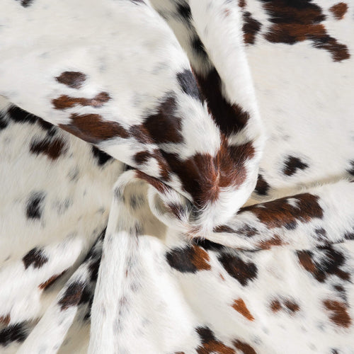 White Tricolor Cowhide Rug Size 7'2" L x 6'11" W 9495