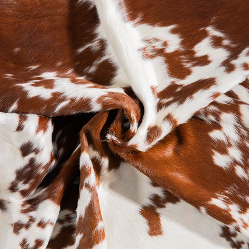Brown and White Cowhide Rug Size 6'2" L x 5'10" W 9498