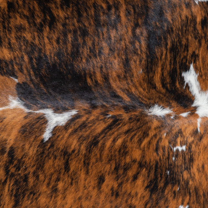 Tricolor Brindle Mix Cowhide Rug Size 7'3" L x 6'5" W 9502