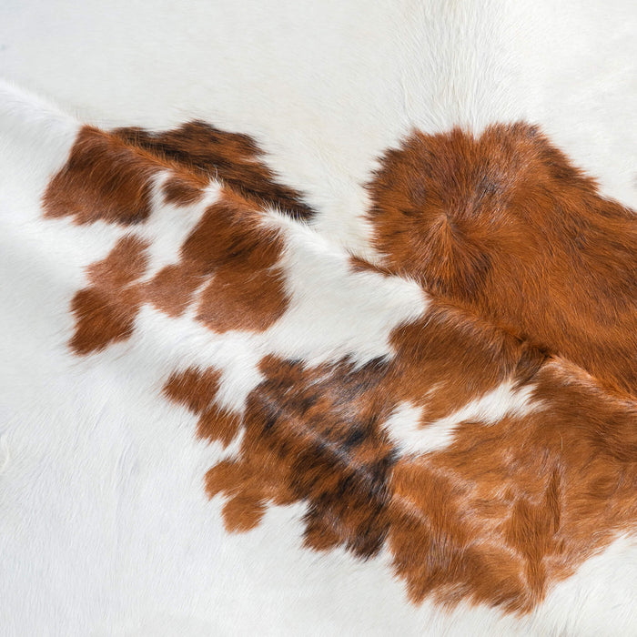 White Tricolor Cowhide Rug Size 7'11" L x 7'1" W 9504