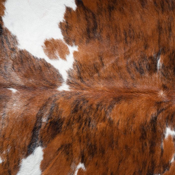 Tricolor Brindle Mix Cowhide Rug Size 7'1" L x 6'2" W 9508