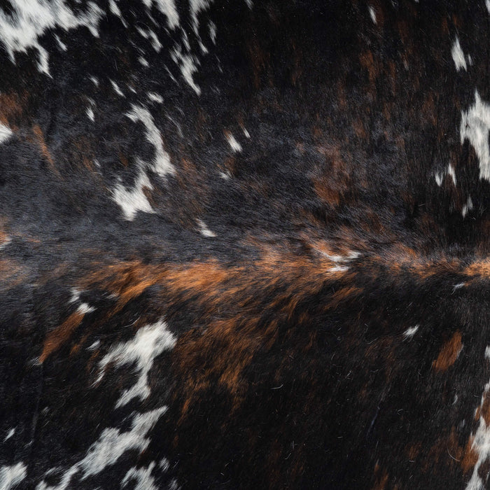 Dark Tricolor Cowhide Rug Size 7'11" L x 7'1" W 9509
