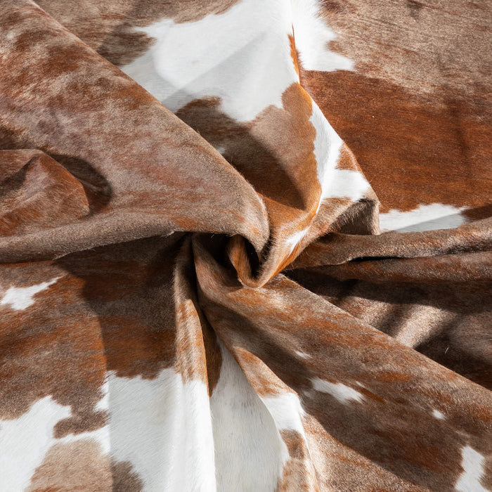 Tricolor Brindle Mix Cowhide Rug Size 7'6" L x 6'7" W 9511