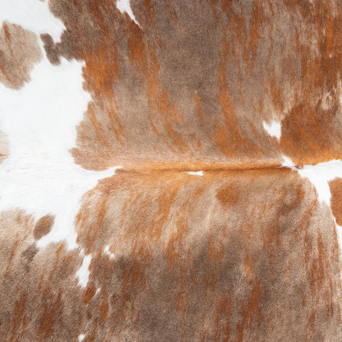 Tricolor Brindle Mix Cowhide Rug Size 7'6" L x 6'7" W 9511