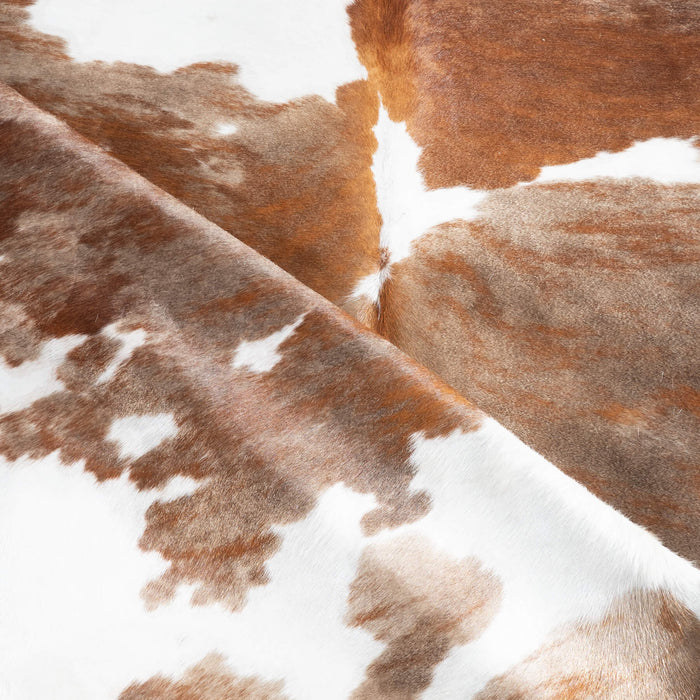 Tricolor Brindle Mix Cowhide Rug Size 7'6" L x 6'7" W 9511