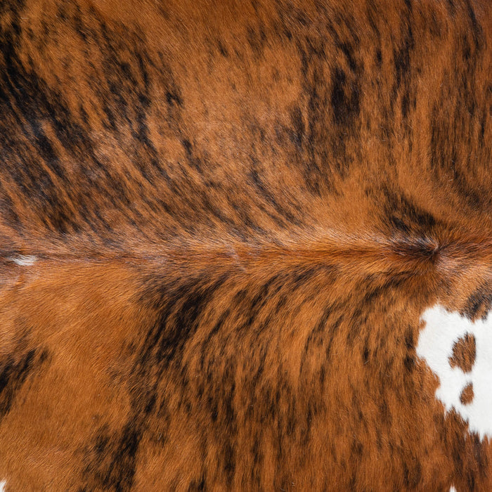 Tricolor Brindle Mix Cowhide Rug Size 6'9" L x 6'3" W 9512