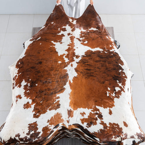 Tricolor Cowhide Rug Size 8'5" L x 7'1" W 9513
