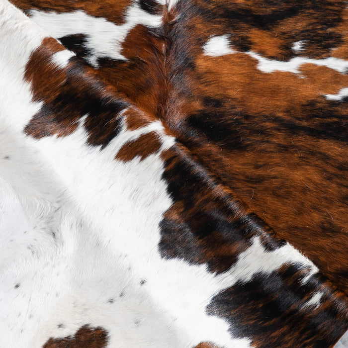 Tricolor Brindle Mix Cowhide Rug Size 7'0" L x 6'10" W 9515