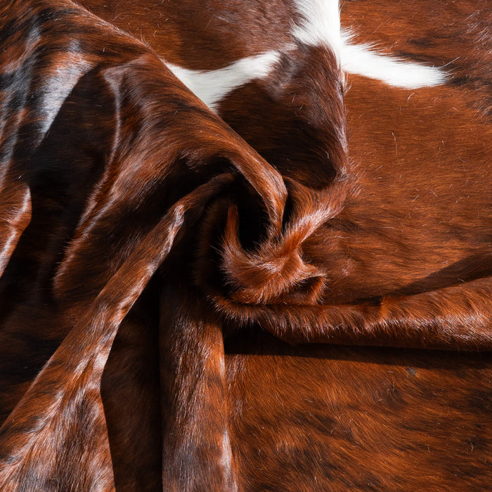 Tricolor Brindle Mix Cowhide Rug Size 7'1" L x 6'9" W 9516