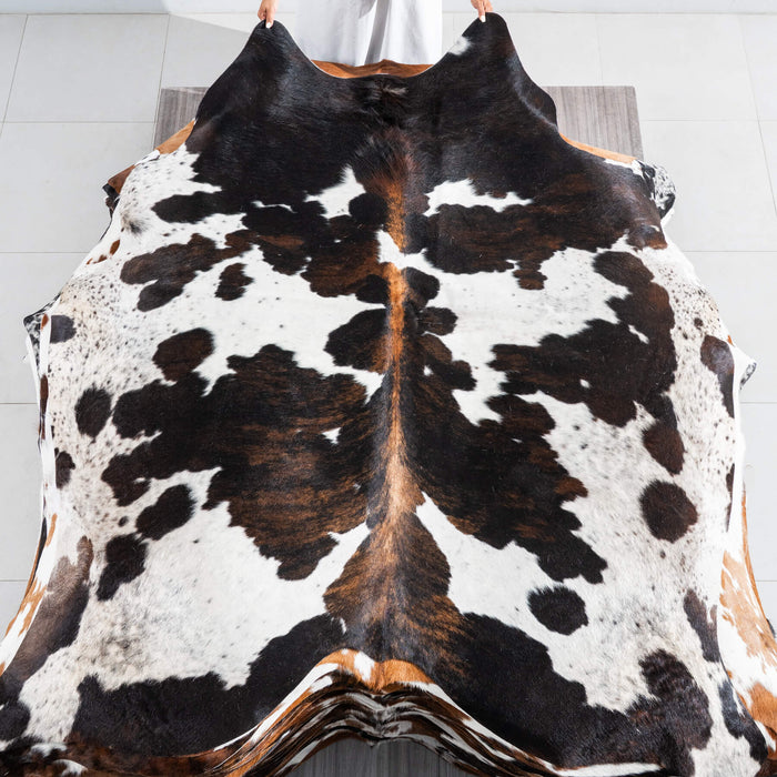 Tricolor Cowhide Rug Size 7'1" L x 6'1" W 9517