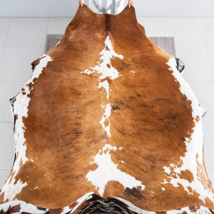 Tricolor Cowhide Rug Size 7'9" L x 6'11" W 9518