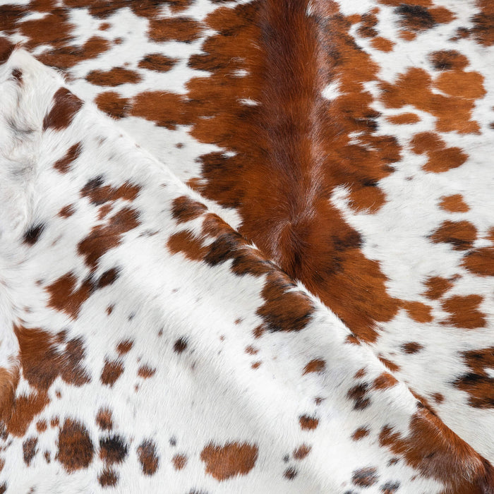 White Tricolor Cowhide Rug Size 6'10" L x 6'7" W 9519