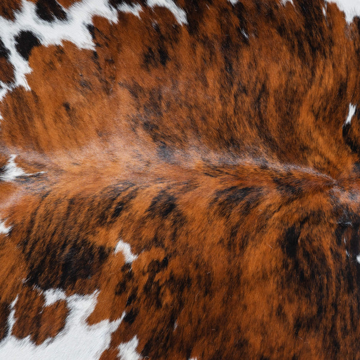Tricolor Brindle Mix Cowhide Rug Size 7'10" L x 6'11" W 9520