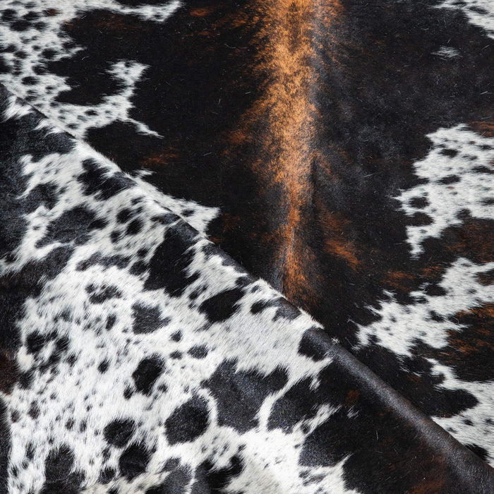 Dark Tricolor Cowhide Rug Size 8'1" L x 6'8" W 9521